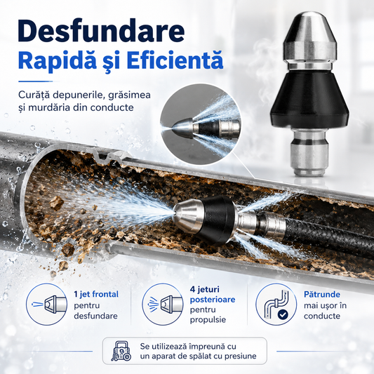 AquaBlast™ - Putere maximă împotriva țevilor înfundate