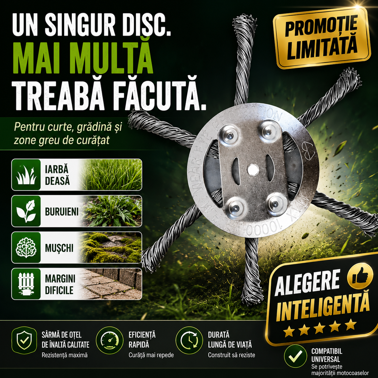 TerraCut™ - Disc Motocoasă cu Sârmă de Oțel