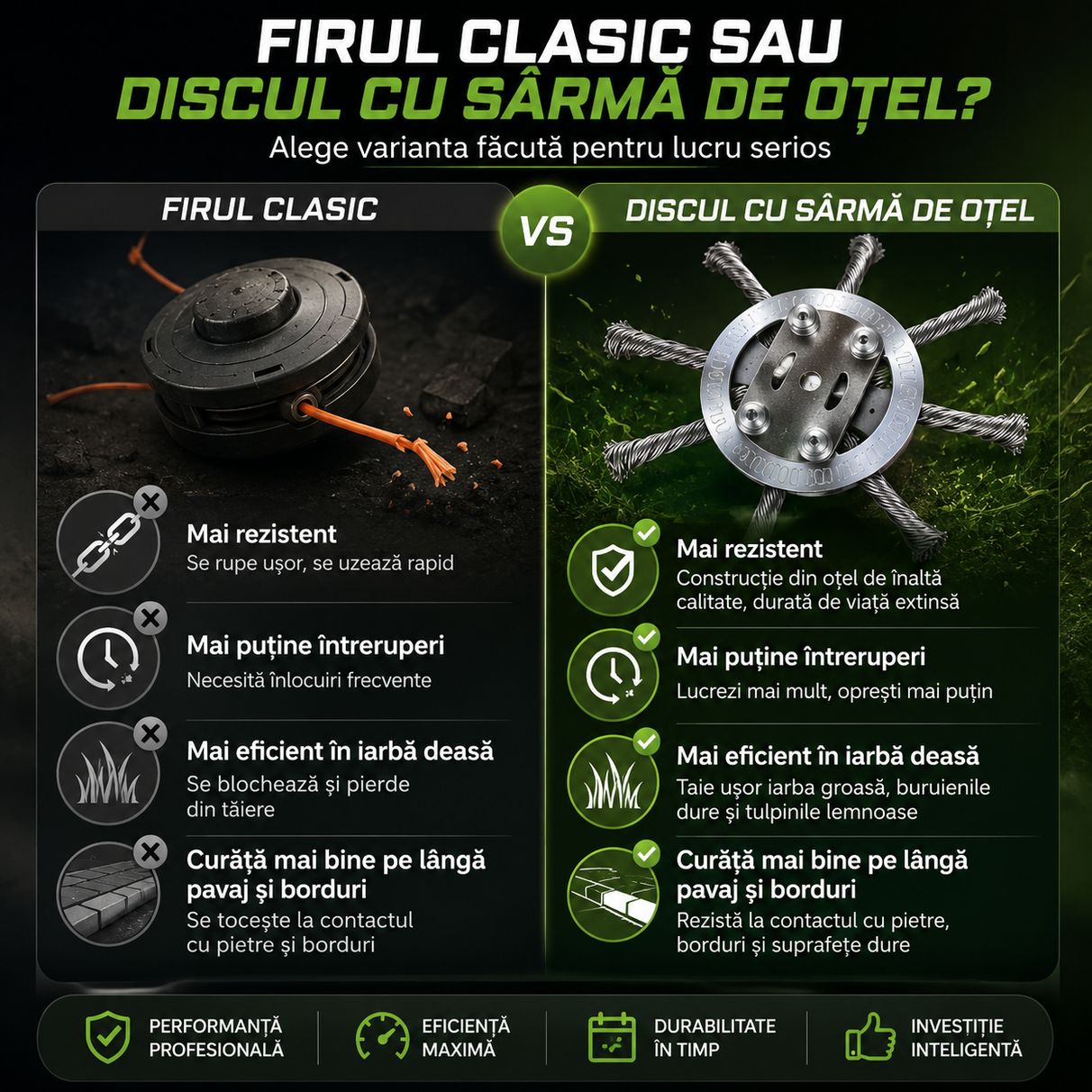 TerraCut™ - Disc Motocoasă cu Sârmă de Oțel