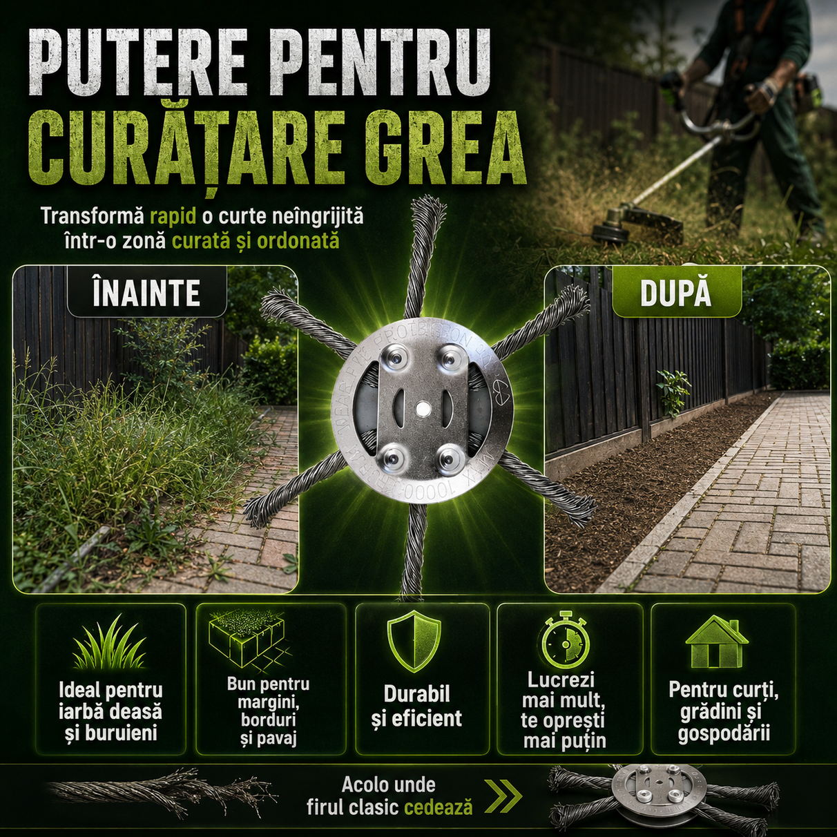 TerraCut™ - Disc Motocoasă cu Sârmă de Oțel