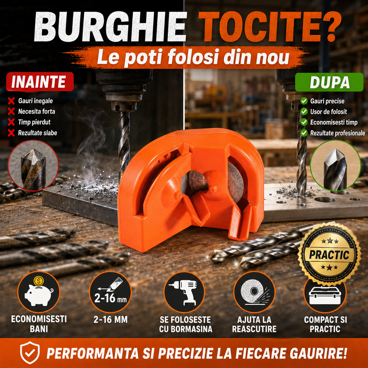 DrillFix™ - Ascutitor Burghie