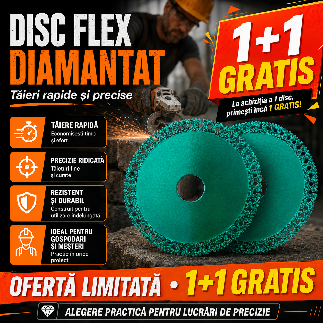 Disc flex diamantat 1+1 GRATIS