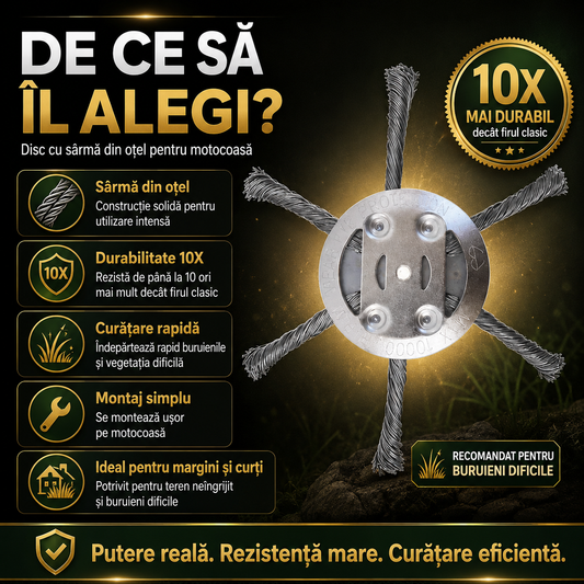 Disc Motocoasă cu Sârmă de Oțel