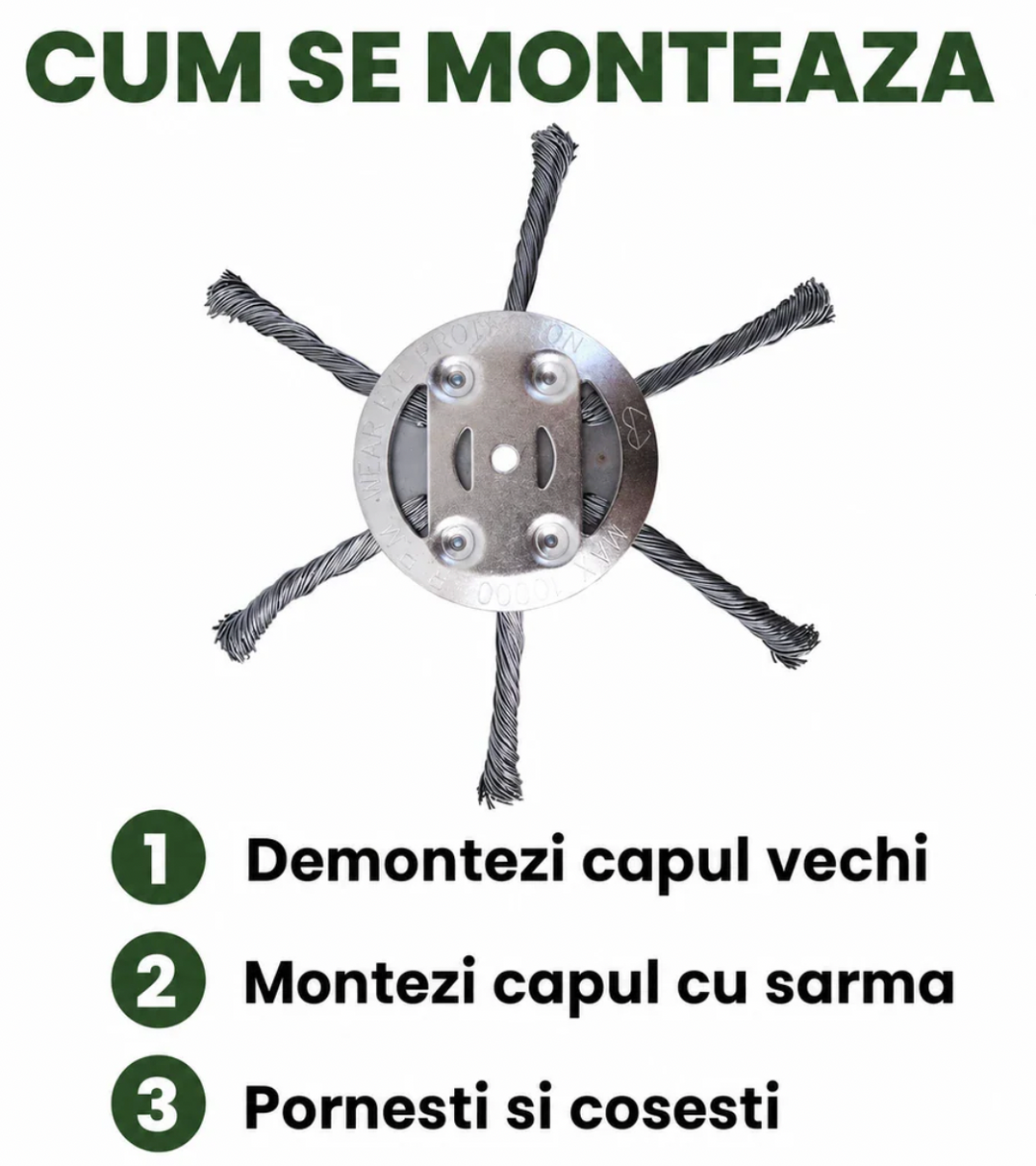 Disc Motocoasă cu Sârmă de Oțel