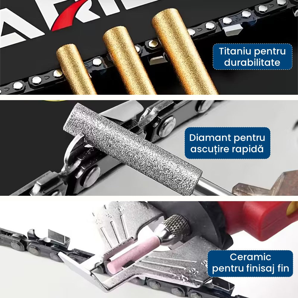 SharpPro™ – 9 Capete pentru Ascuțit Lanțul Drujbei